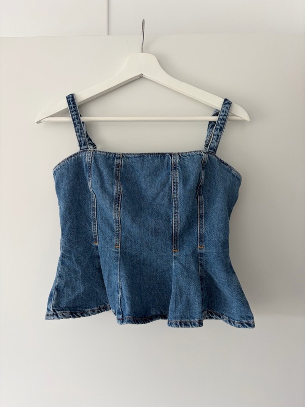 Zara Z1975 Denim Strappy Top